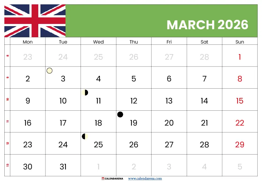 March Holidays 2025 Uk
