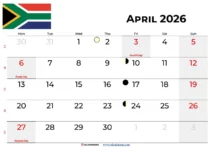 April 2026 Calendar With Holidays South Africa