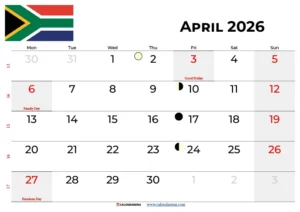April 2025 Calendar With Holidays South Africa