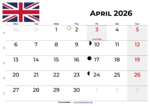 April 2026 Calendar Uk