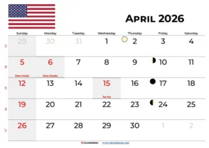 April 2026 Calendar With Holidays