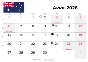 April 2026 Calendar With Holidays Australia