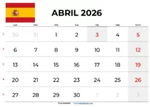 Calendario Abril 2026 España