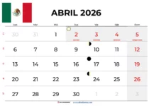 Calendario Abril 2026 Mexico