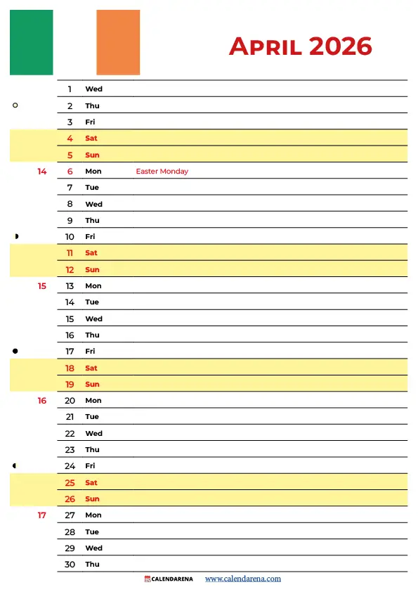Holidays In April 2026 Ireland