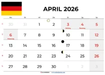 Kalender April 2026 Mit Feiertagen