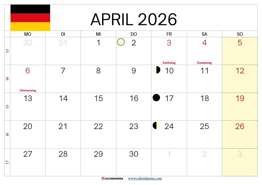 Kalender April 25