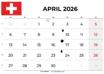 Kalender April 26 Schweiz