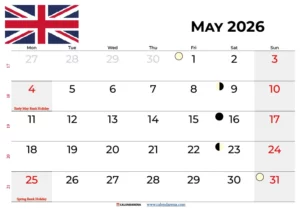 May 2026 Calendar Uk