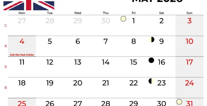 May 2026 Calendar Uk