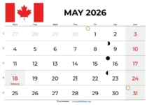 May 2026 Calendar With Holidays Canada