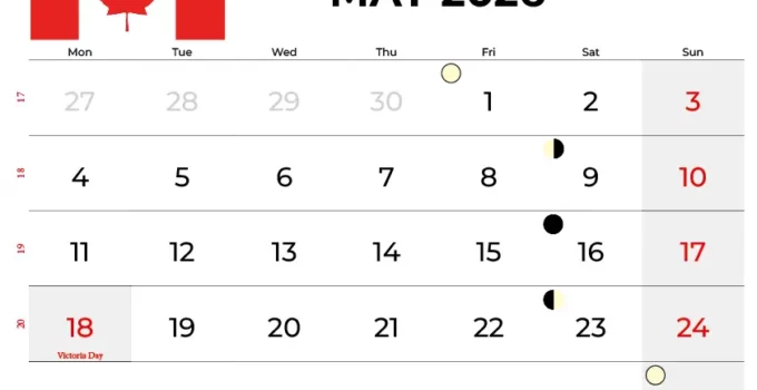 May 2026 Calendar With Holidays Canada