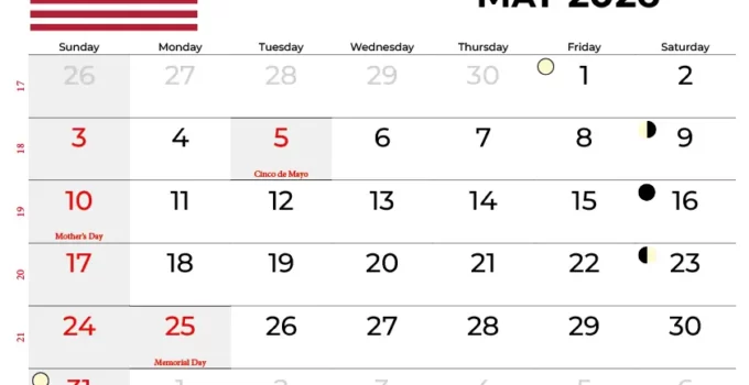 May 2026 Calendar With Holidays United States