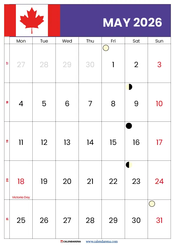 May 2026 Canada Calendar