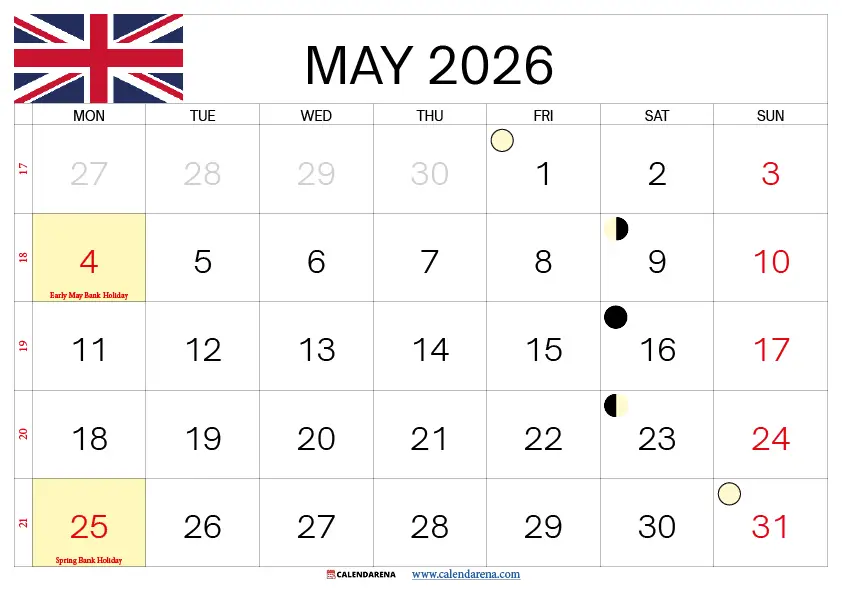 May Bank Holiday 2026 Uk