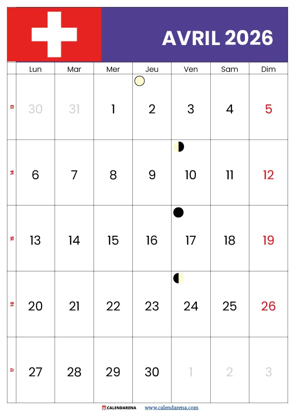 Vacances Avril 2026 Suisse
