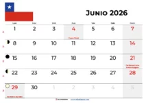 Calendario Junio 2026 Chile