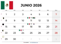 Calendario Junio 2026 México