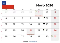 Calendario Mayo 2026 Chile