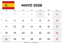 Calendario Mayo 2026 España