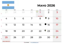 Calendario Mayo 2026 Para Imprimir Argentina