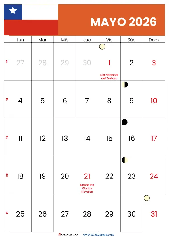 Feriados Mayo 2026 Chile