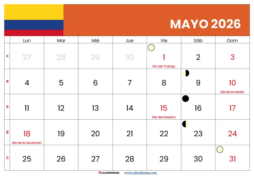Festivos De Mayo 2026 Colombia