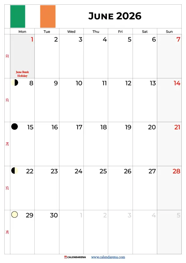 June Bank Holiday 2026 Ireland