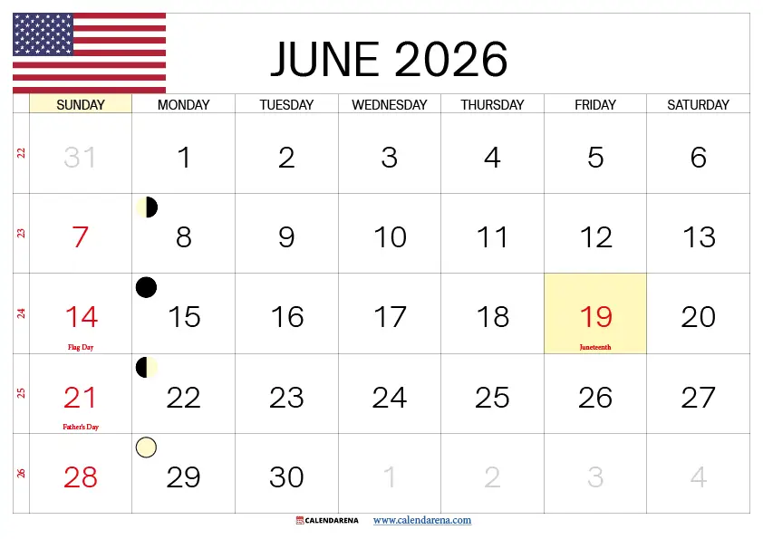 June Calendar 2026