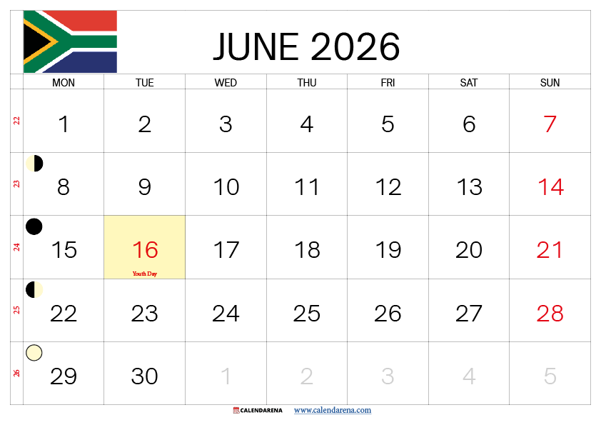 June Holidays 2026 South Africa