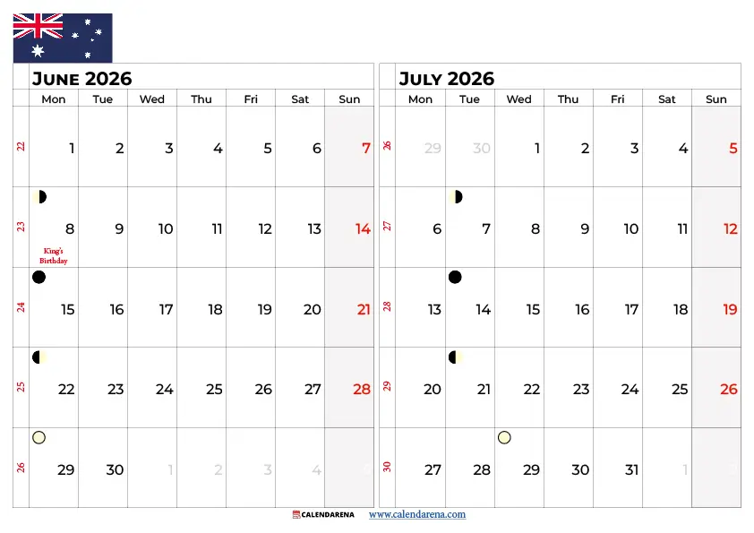June July School Holidays 2026 Australia