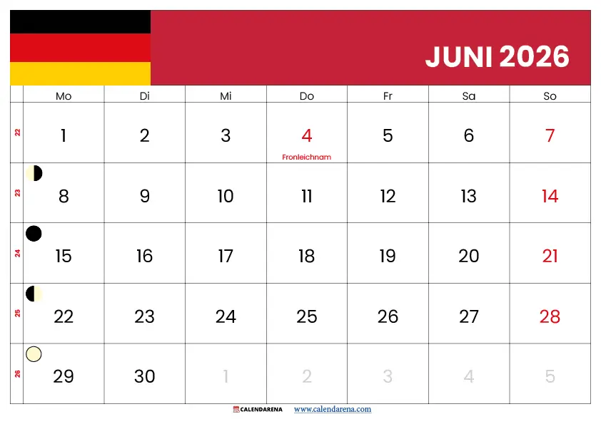 Kalender Juni 26