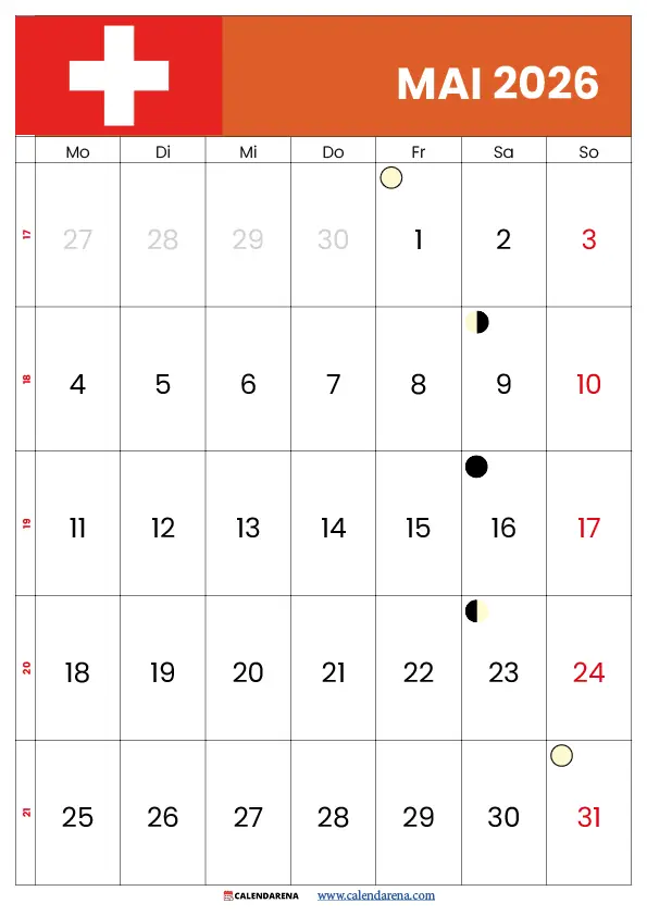 Kalender Mai 2026 Schweiz pdf