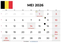 Kalender Mei 2026 België