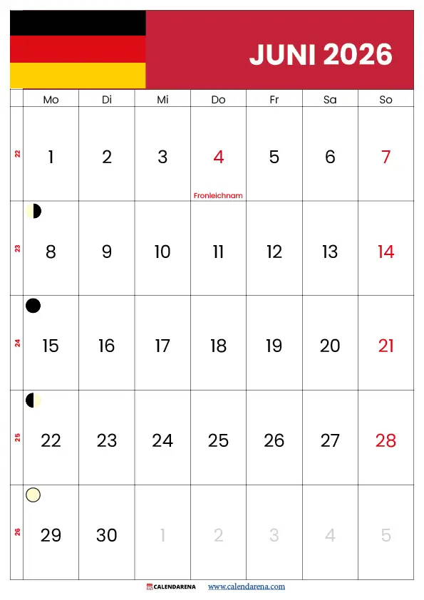 Kalenderwochen Juni 2026