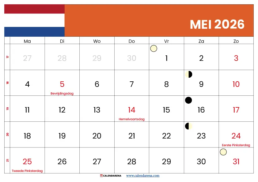 Mei Kalender 2026