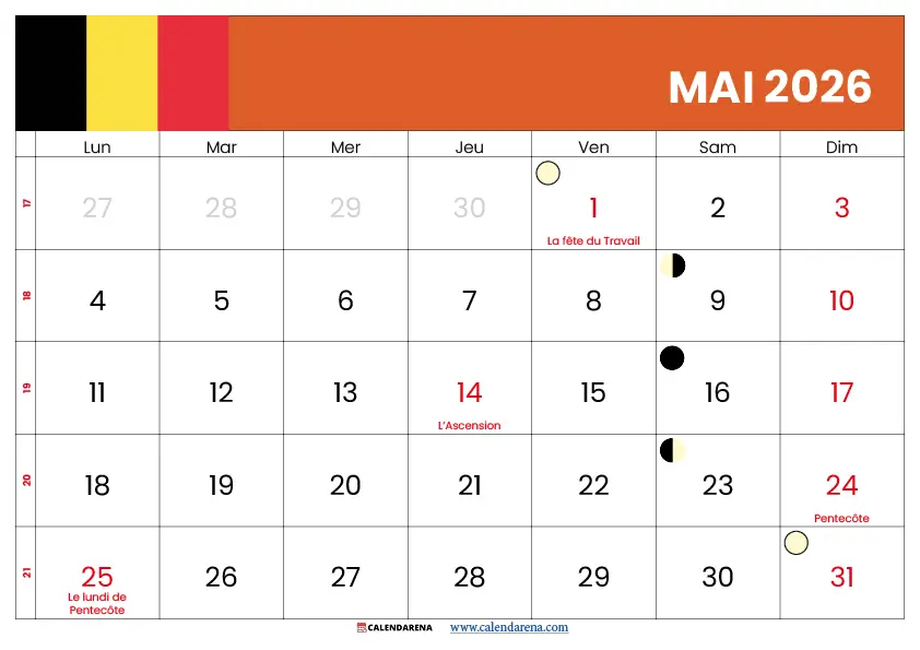 Pleine Lune Mai 2026 Belgique