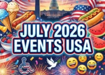 July Holidays 2026 Calendar with Independence Day and summer celebrations
