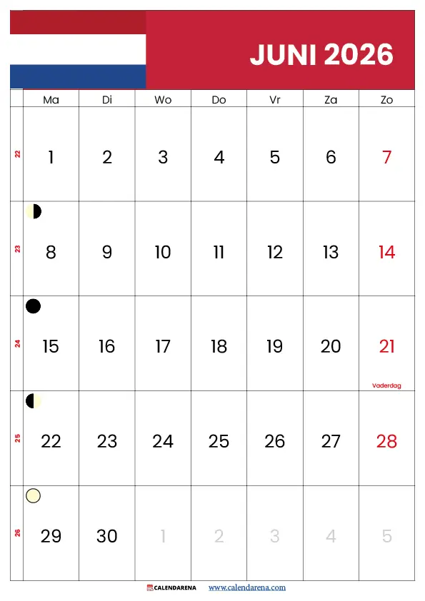 Kalender 2026 Juni PDF