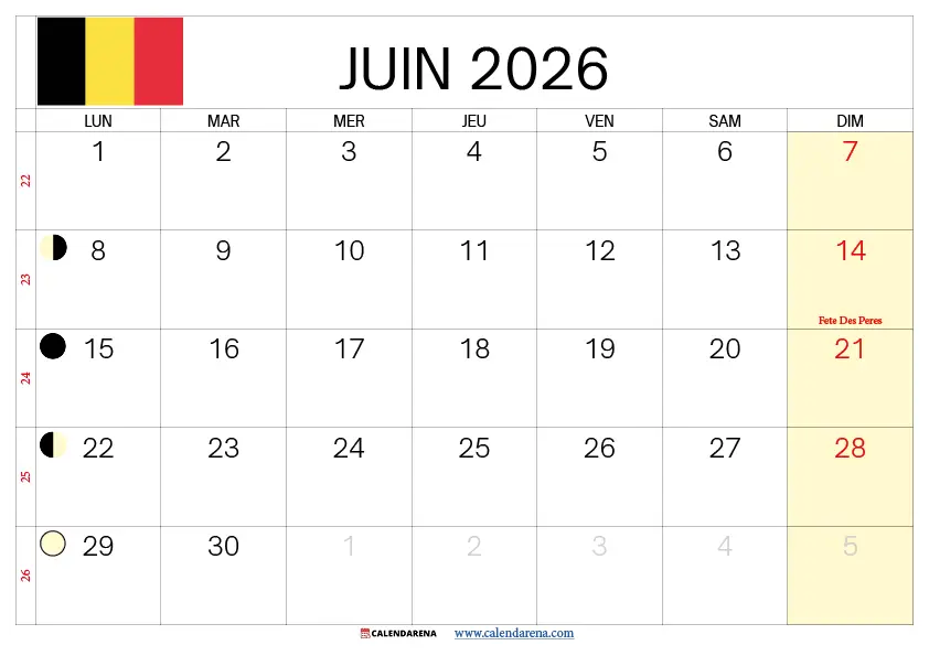 Pleine Lune Juin 2026 Belgique