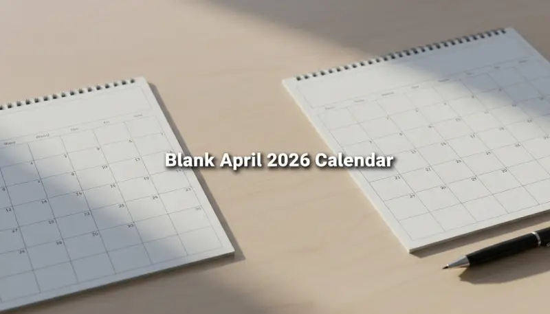 Free Blank Calendar April 2026 Printable PDF with Notes Sidebar
