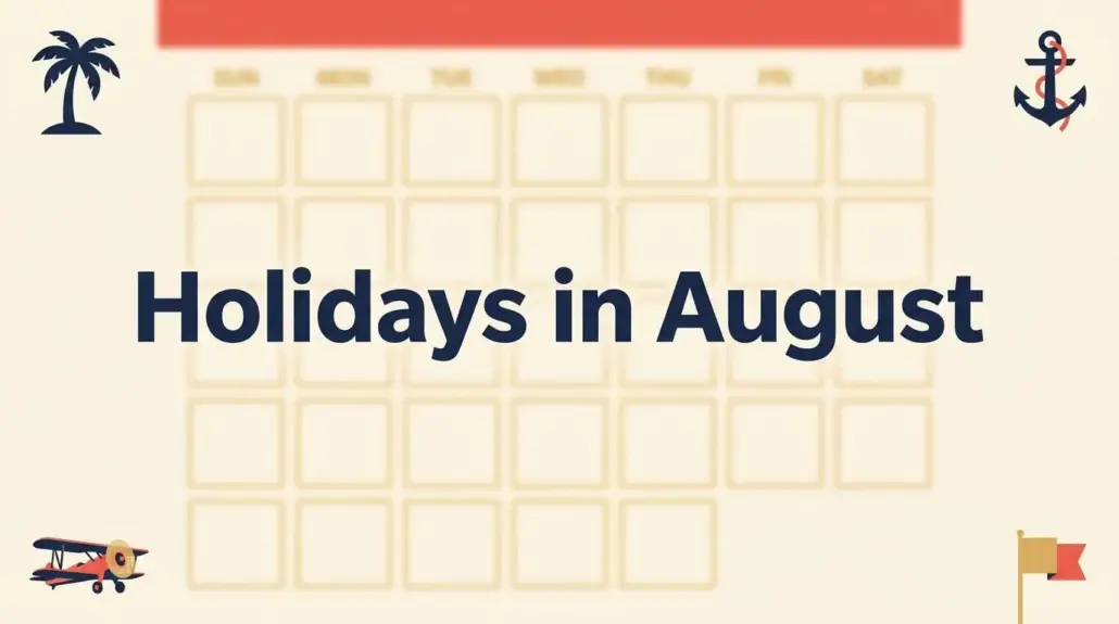Holidays in August 2027