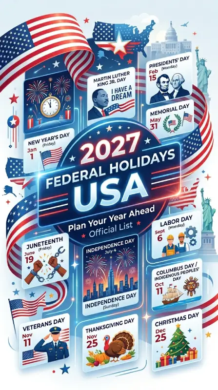 Federal Holidays 2027 — US Federal Holiday List & Dates