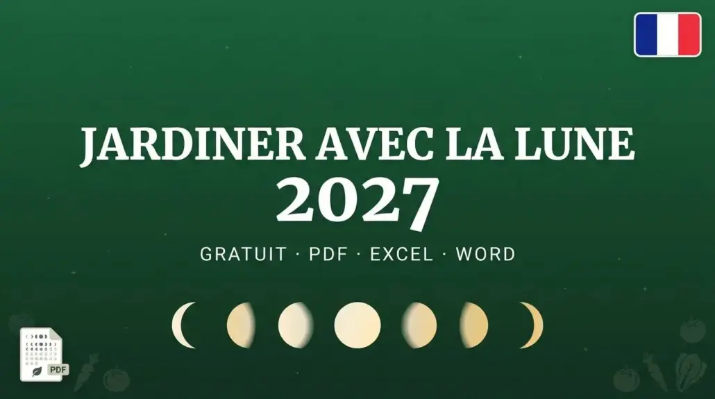 Calendrier lunaire jardin 2027 gratuit à imprimer : semis, plantations, potager selon les phases de lune